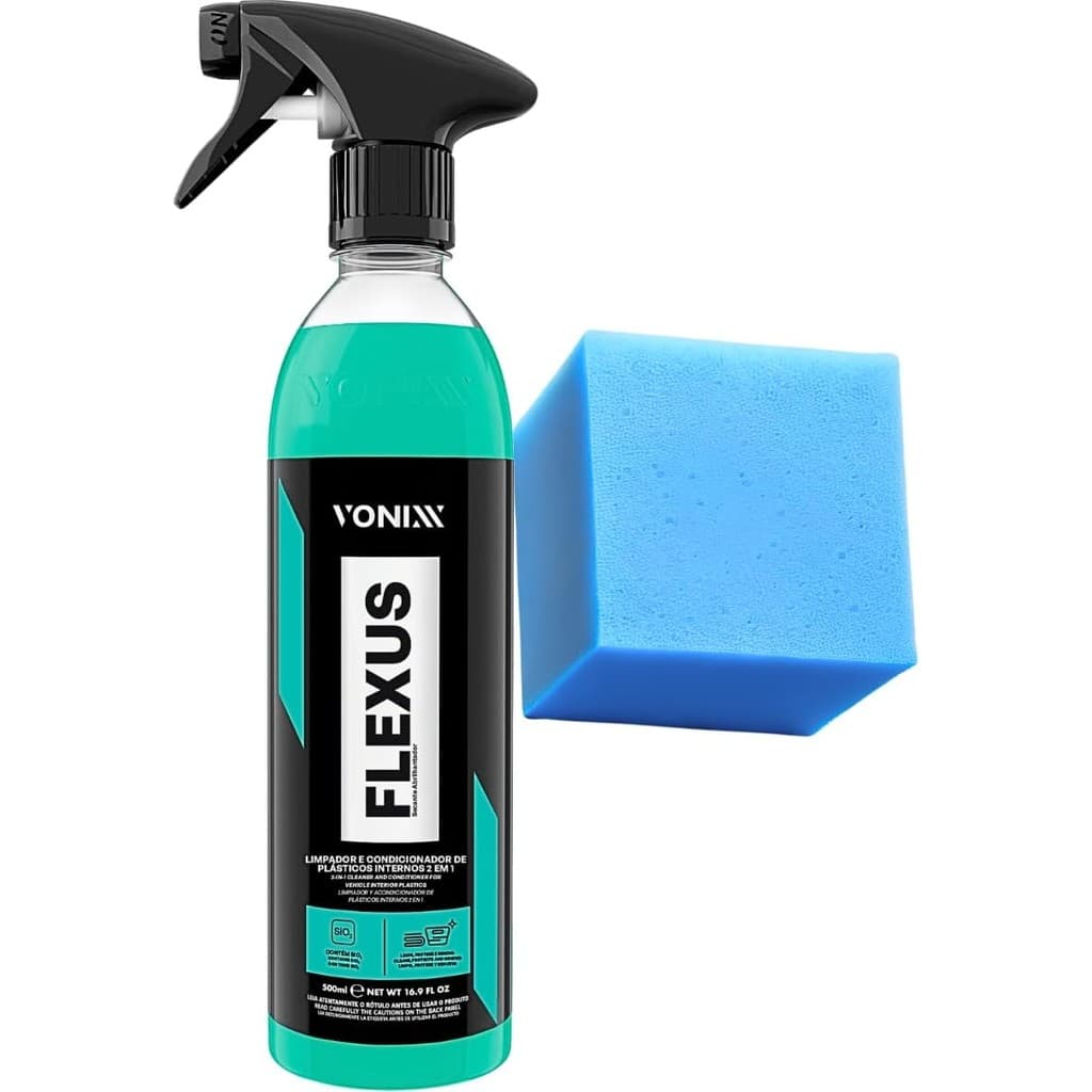FLEXUS 500ML Vonixx Limpa Revitaliza Plástico Painel 2 Em 1 + aplicador
