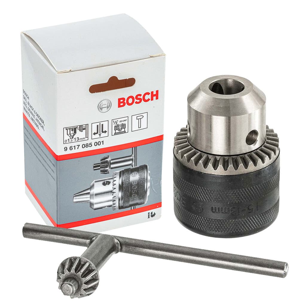 Mandril Bosch 13mm Rosca 13L 1/2" x 20 UNF com Chave