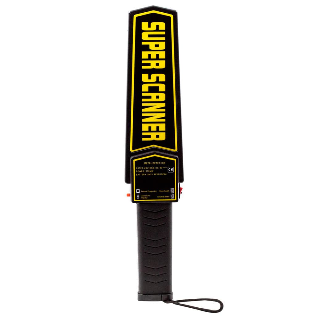 Detector De Metais Metal Preto Plástico 4 Funções Bateria 9V Segurança Guarda Portátil Com Alça
