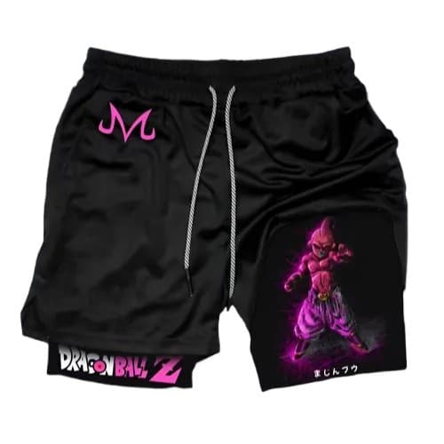 Short Compressão 2 em 1 Dry-Fit Bolso Secreto Celular Dragon Anime Ball Z Academia Treino Fitness