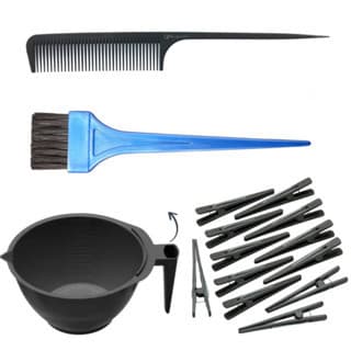 Kit Cumbuca Tigela + Pincel + 12 Piranhas + Pente Carbono Tintura Coloração Platinado