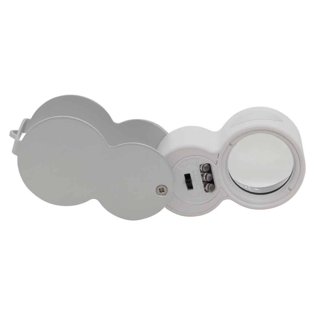 Lupa de Bolso Profissional Uso em Relojoaria Joalheiro Ourives Com LED UV