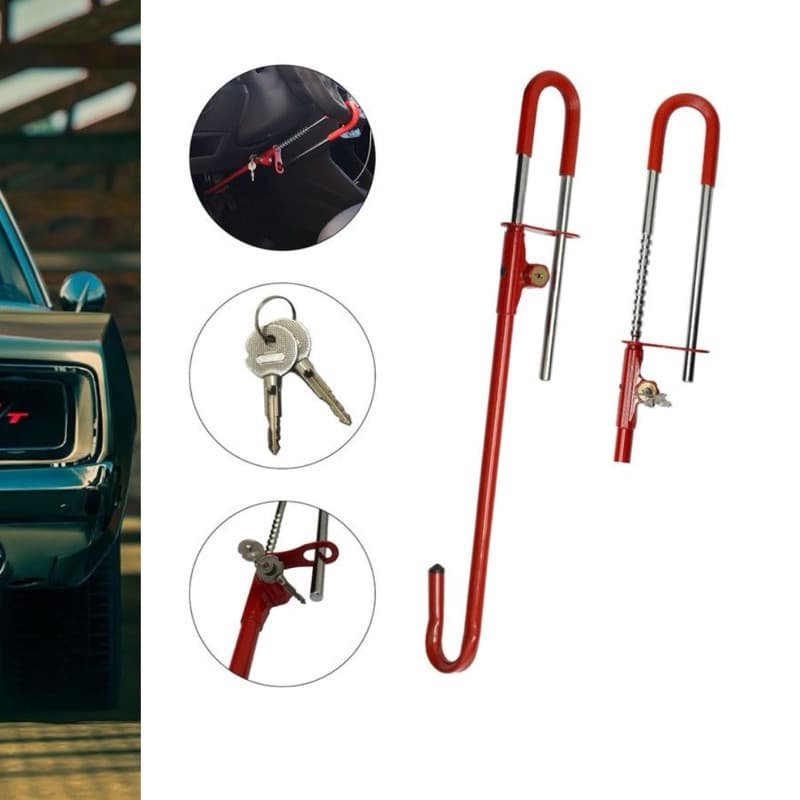 Trava Carneiro Antifurto Pedal e Volante De Aço VM para Carro Universal