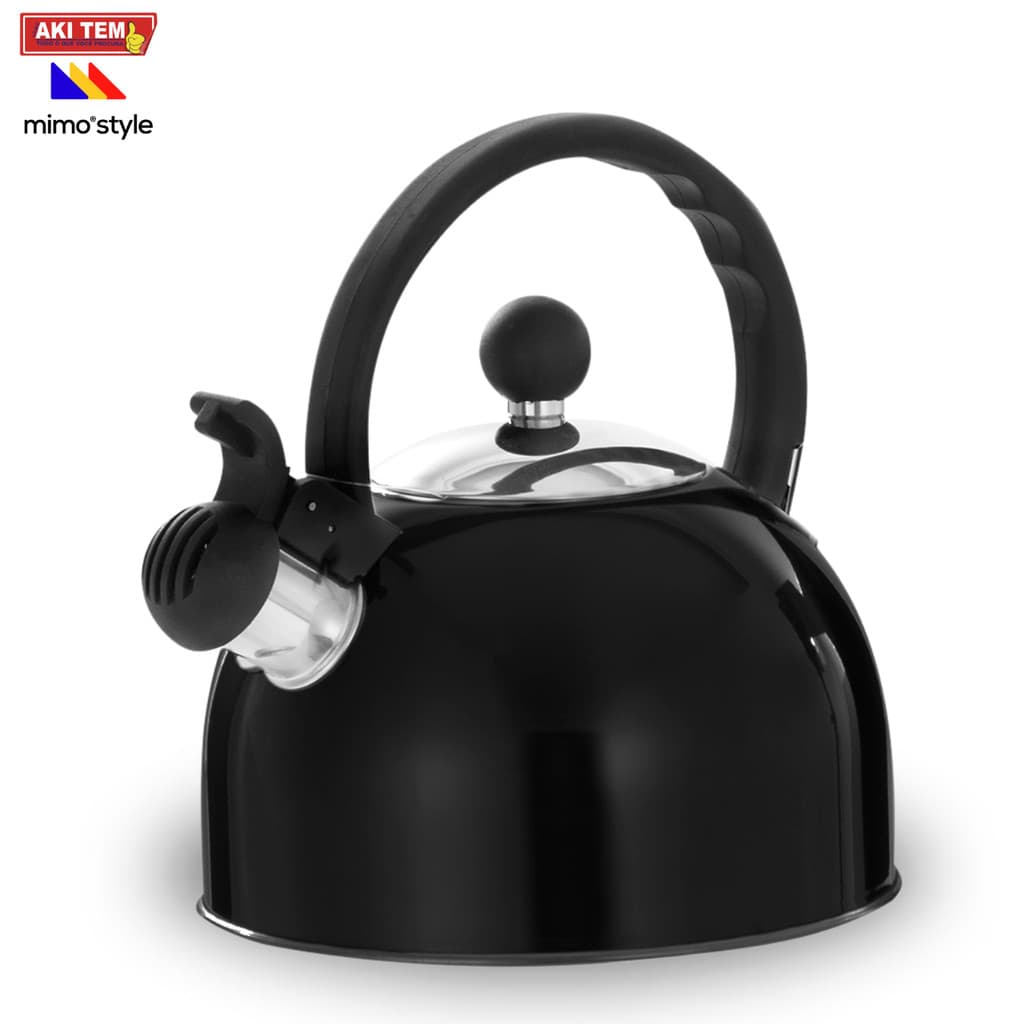 Chaleira inox 2 litros com cabo térmico apito e tampa para café chá e bebidas quentes