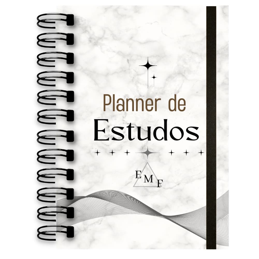 Agenda Planner de Estudos EMF - Mármore - Planejamento estratégico - A5