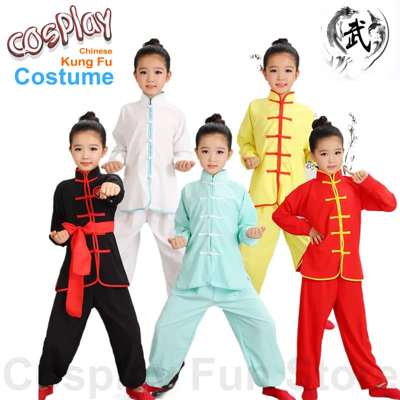 Trajes de Artes Marciais Infantis, Roupas Étnicas Chinesas para Meninas, Trajes de Prática de Tai Chi, Roupas de Kung Fu