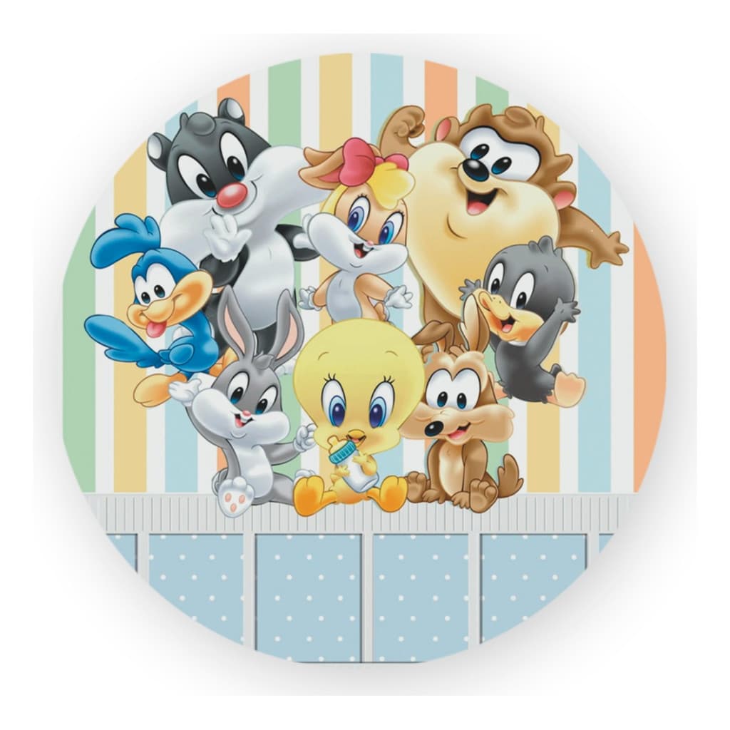 Capas Mini Painel Redondo Veste Fácil Looney Tunes Infantil Decoração Meninos Meninas