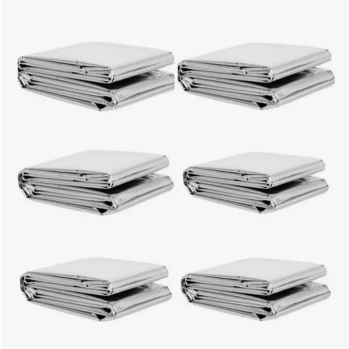 kit 6 cobertor manta térmica aluminizado isolante emerg resgate
