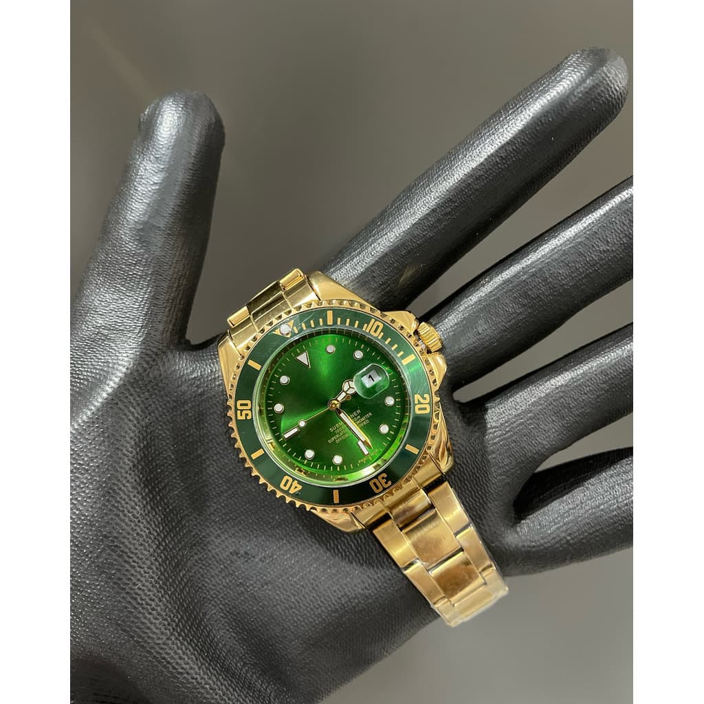 Relógio Masculino Aço Inox Dourado Moda Homem Elegante Presente Data e Hora