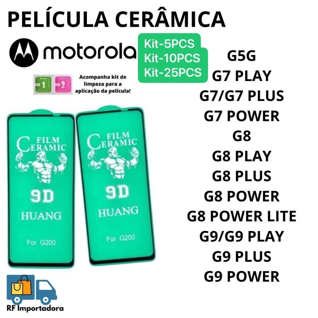 Kit 5Pcs/10Pcs/25Pcs Película Cerâmica Flexível 9D Moto G5G G7 Power G8 PLAY G8 PLUS G8 POWER G9 PLAY G9 PLUS G9 POWER