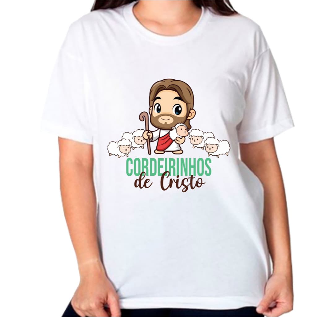 T-shirt Camiseta Linda Camisa personalizada ministério infantil cordeirinhos de Cristo Premium Envio Rápido