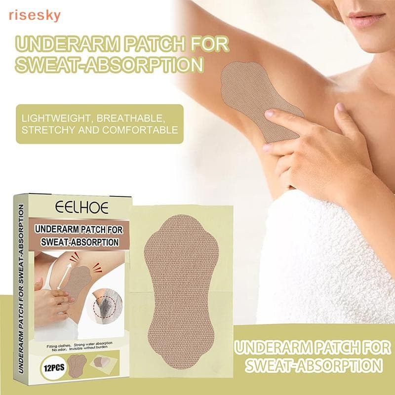 [risesky] 12 Unidades Desodorante Absorvente Descartável Para Axilas Almofadas De Suor Nas