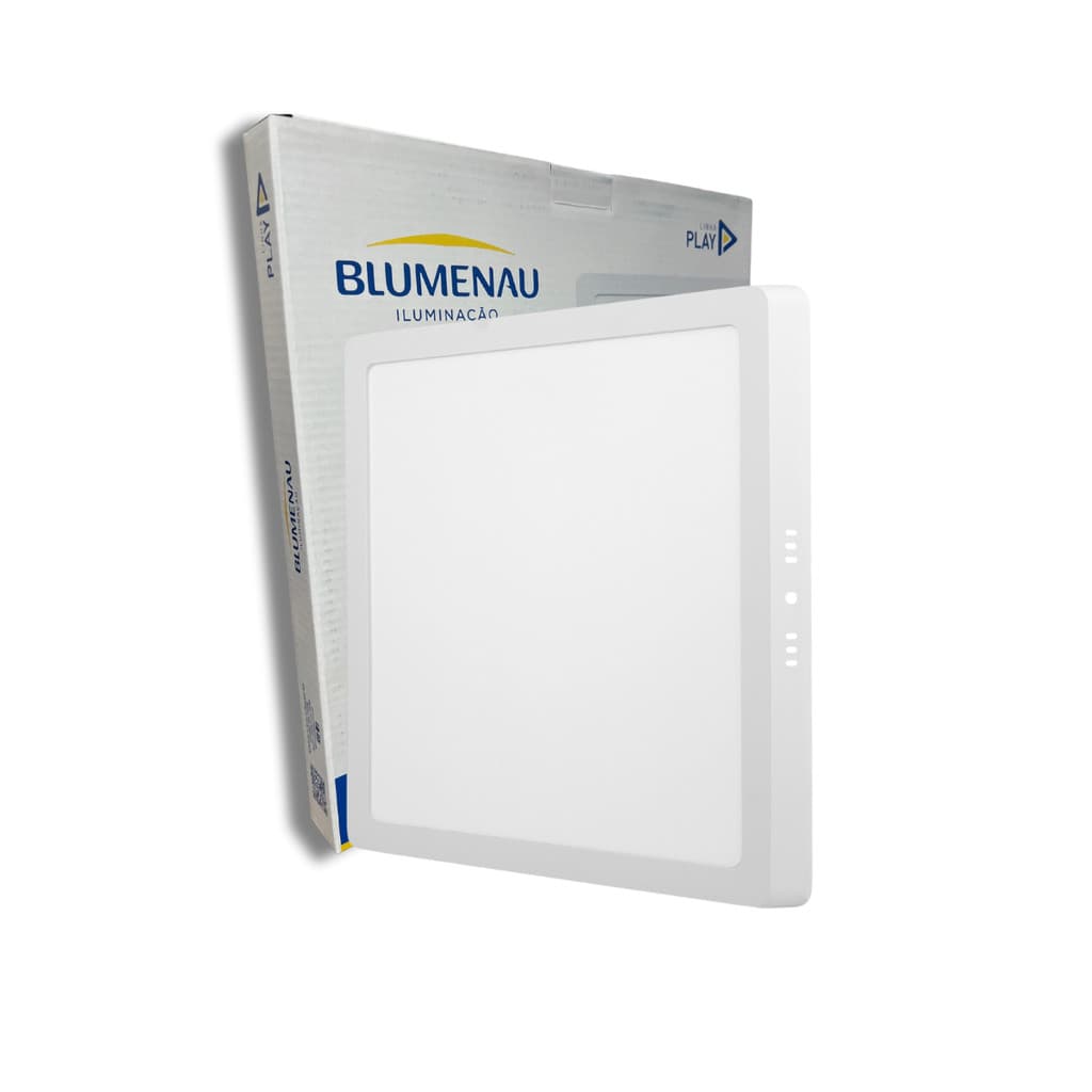 Painel Plafon Quadrado Sobrepor 18w Branco Frio 6500k 4000k 3000k Play Blumenau Iluminação