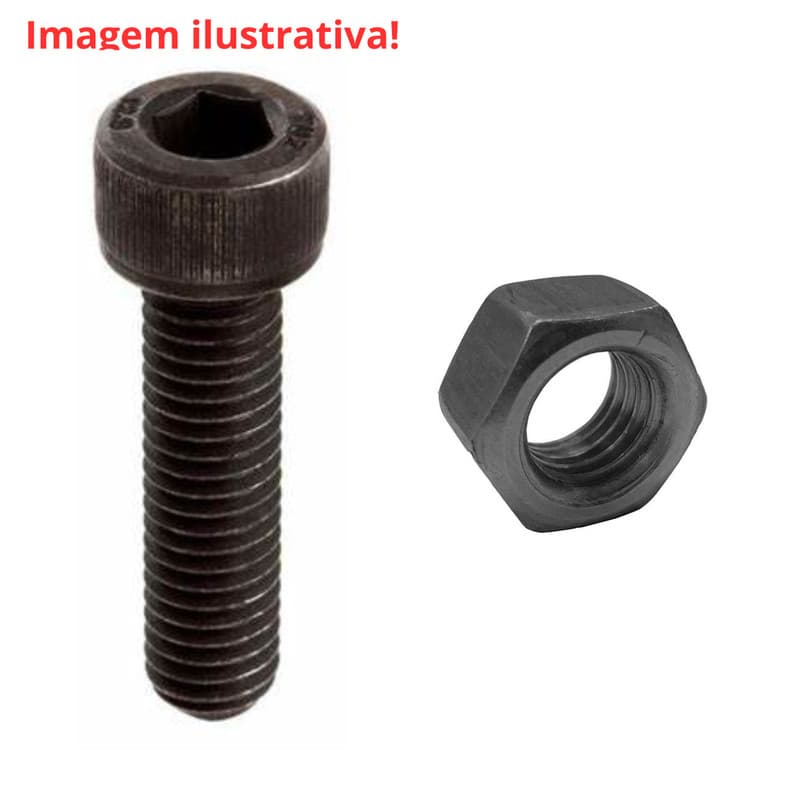 50 Parafusos Allen 5x20 Cabeça Cilindrica Aço 12.9 MA - Rosca Inteira + porcas