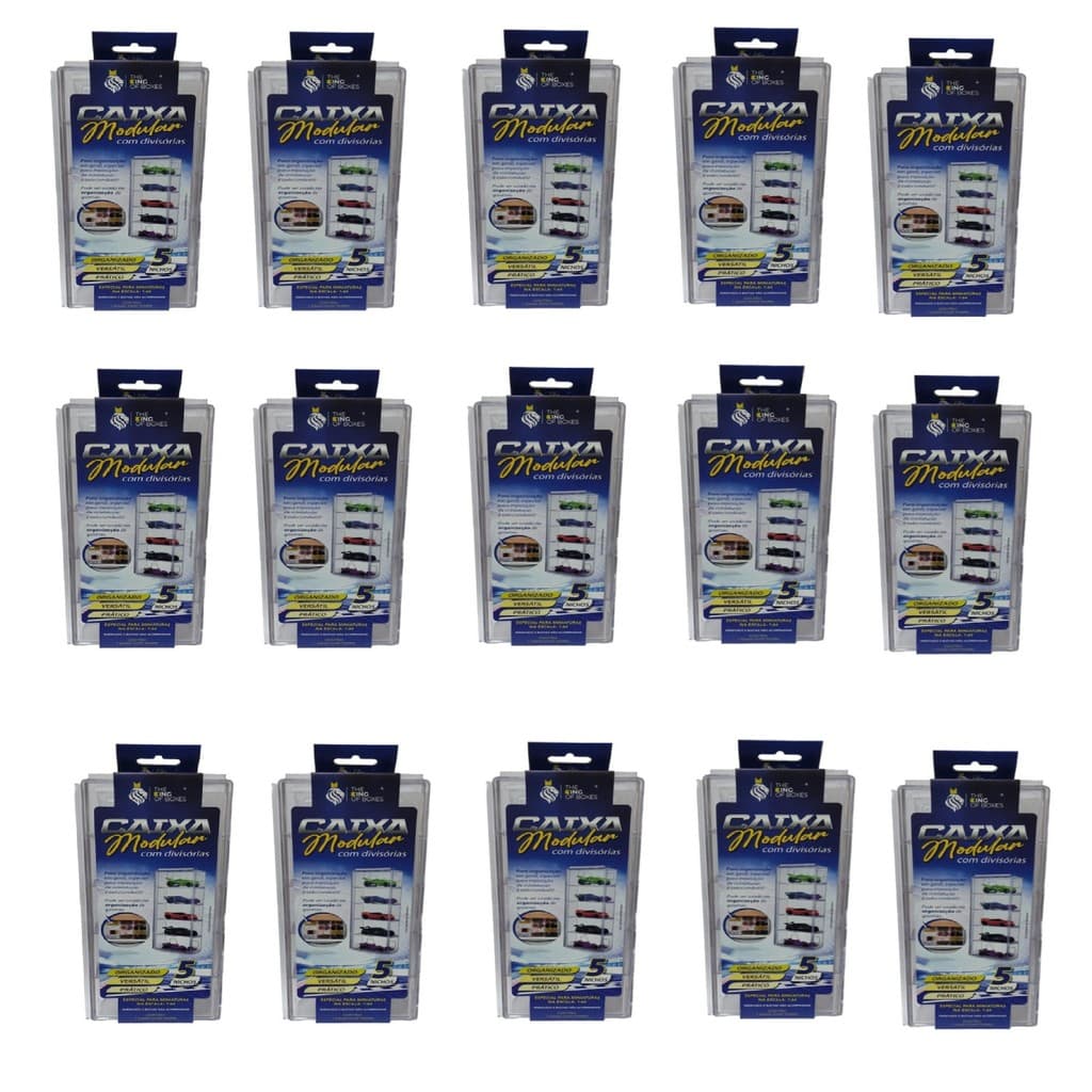 Caixa Modular Com Divisórias Para Miniaturas 1/64 kit com 15
