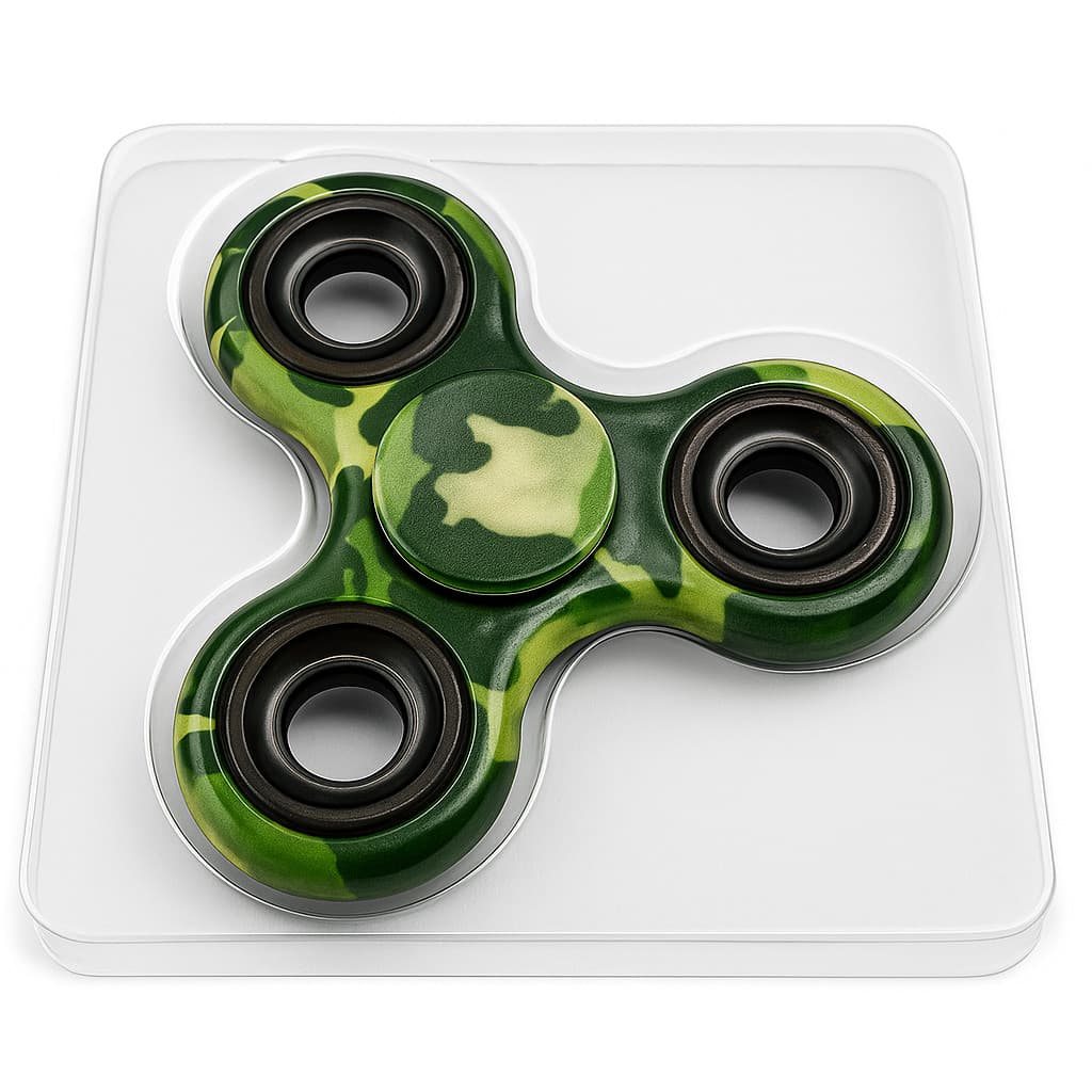 Fidget Spinner Anti Ansiedade Estampas Camufladas – Compacto e Durável de Alta Rotação Com Garantia