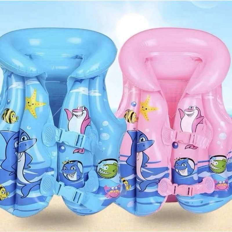 Colete De Natação Liso e Com Estampa Infantil Float, Terno Inflável Praia/Piscina tem Diversão