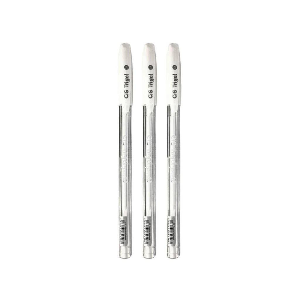 CANETAS GEL CIS TRIGEL PASTEL BRANCA 3 UNIDADES