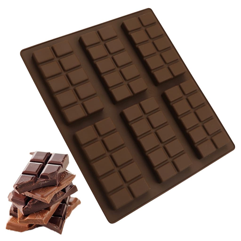6-Hole Chocolate Candy Bar Barra De Molde De Silicone Rectângulo De Quebra De Proteína Engery Mould Wax Melt Fat Bomb Snack Cozinha Acessórios Ferramentas