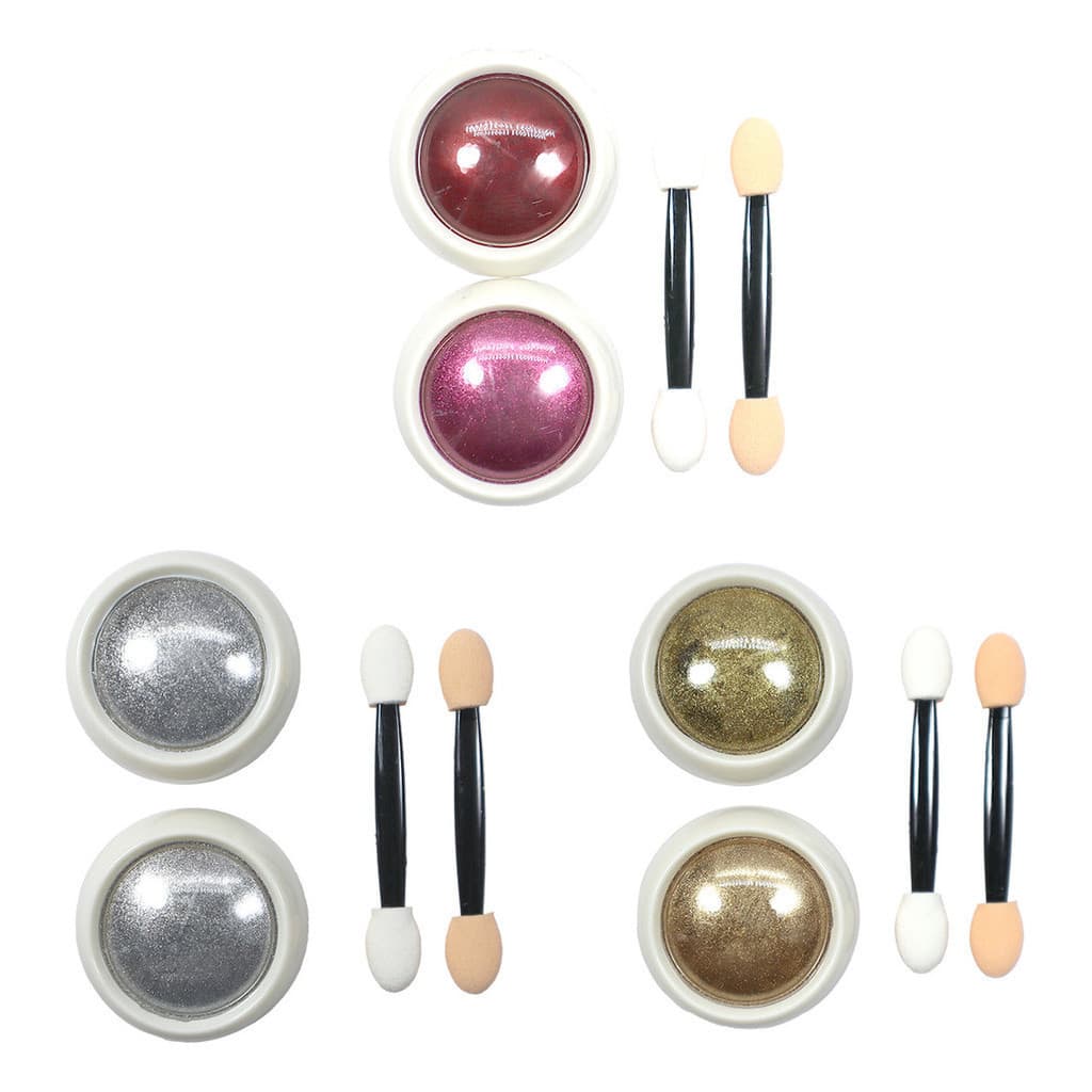 Kit 6 Pote Pó Cromo Holografico Metalizado Glitter Unhas
