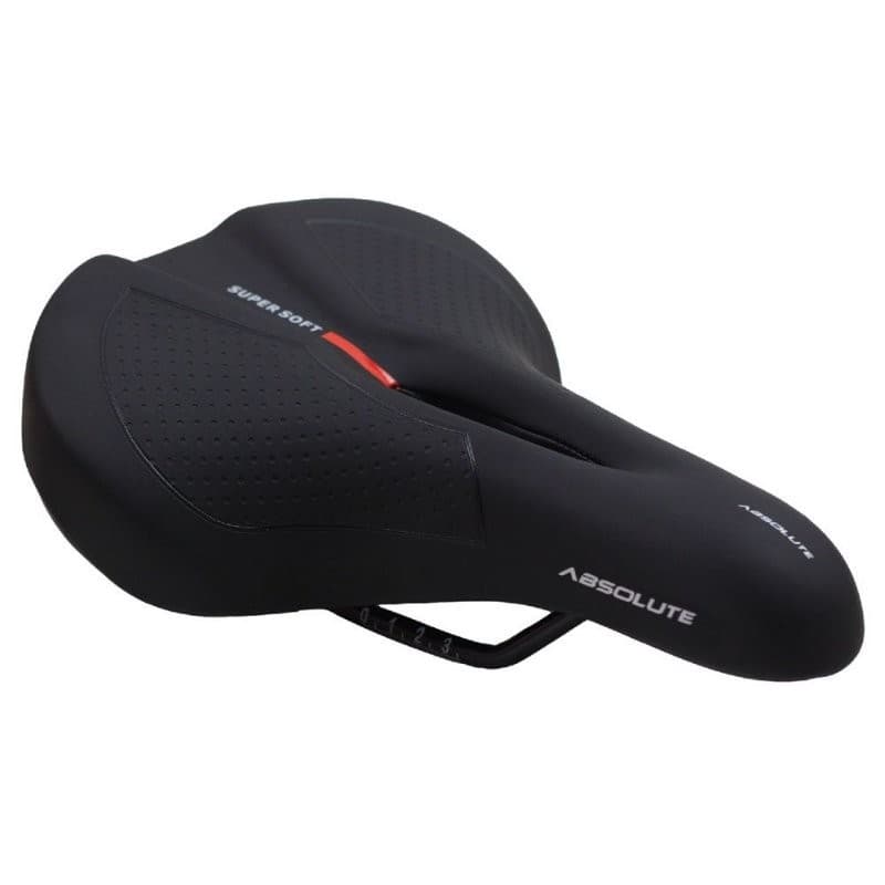 Selim Bike Absolute Supersoft City Feminino Vazado Preto para Speed ou MTB 250mm