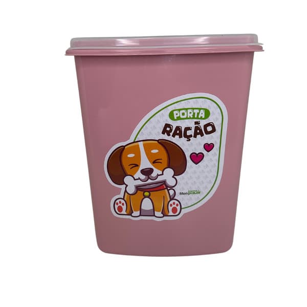 Porta Ração 6 Litros Cachorro Pote Pet - Menplast [23] Rosa