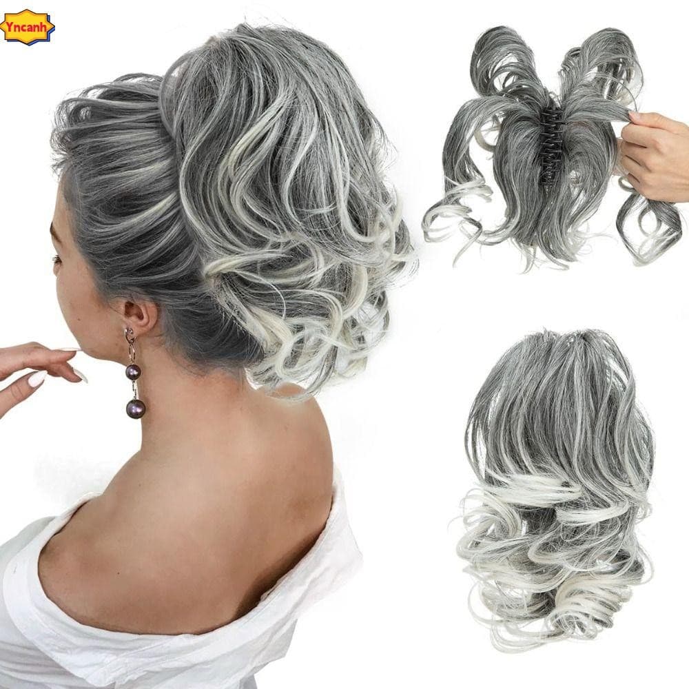 YNCANH Peça De Cabelo De Coque Sujo , Clip Em Com Aspecto Natural , Extensões Da Moda Leve E Falsas Peças Feminina