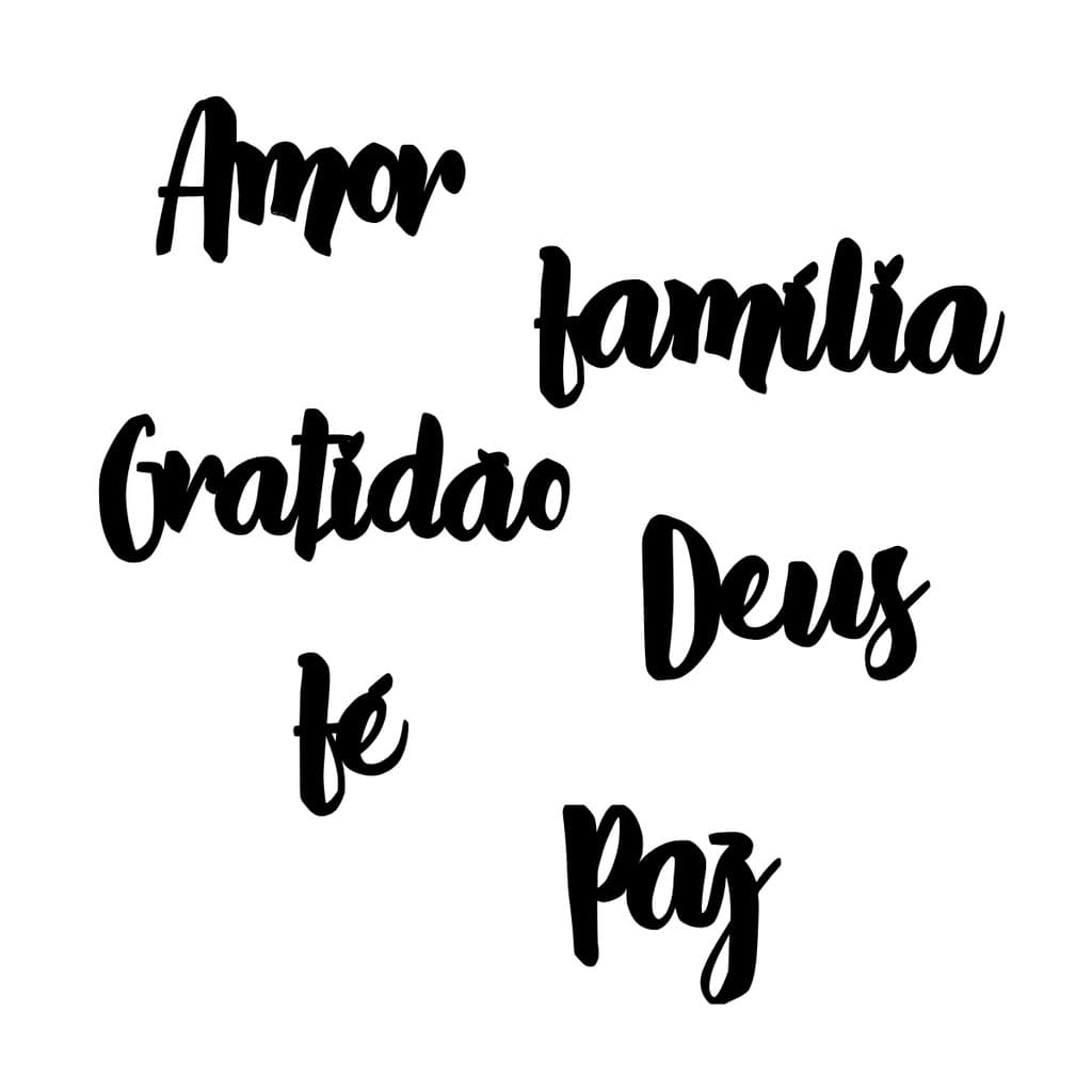 Kit 6 Palavras Decorativas Apliques em MDF