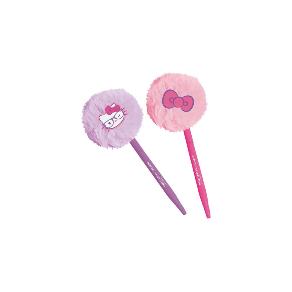 Caneta Pompom Com Aplique Hello Kitty Kit C/2un - Leo&Leo