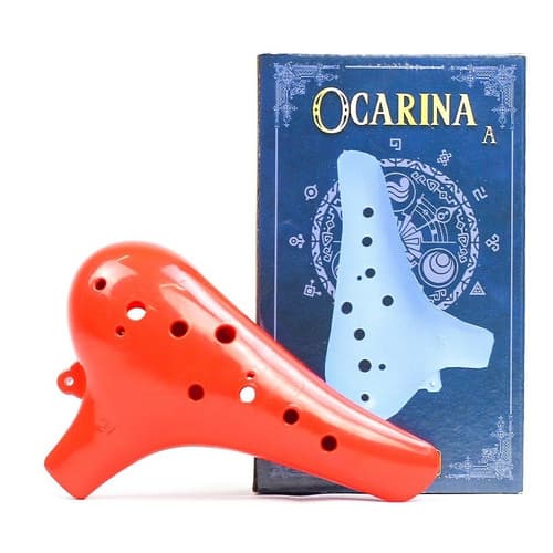 Flauta Ocarina Standard  Abs 12 Furos Em C Dó Vermelho
