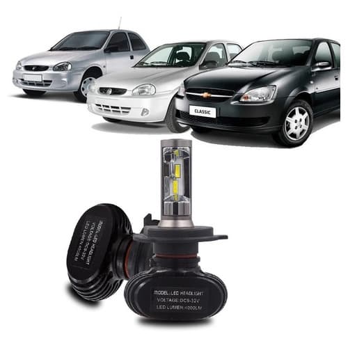 Par Lampada Ultra Led Farol Alto Baixo 6000k Corsa Full