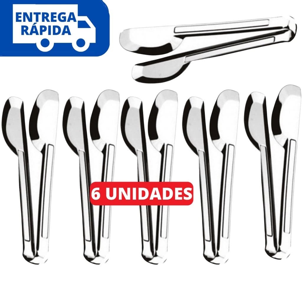 Kit 6 Pegadores Universal Para Comidas 100% Inox Premium Top