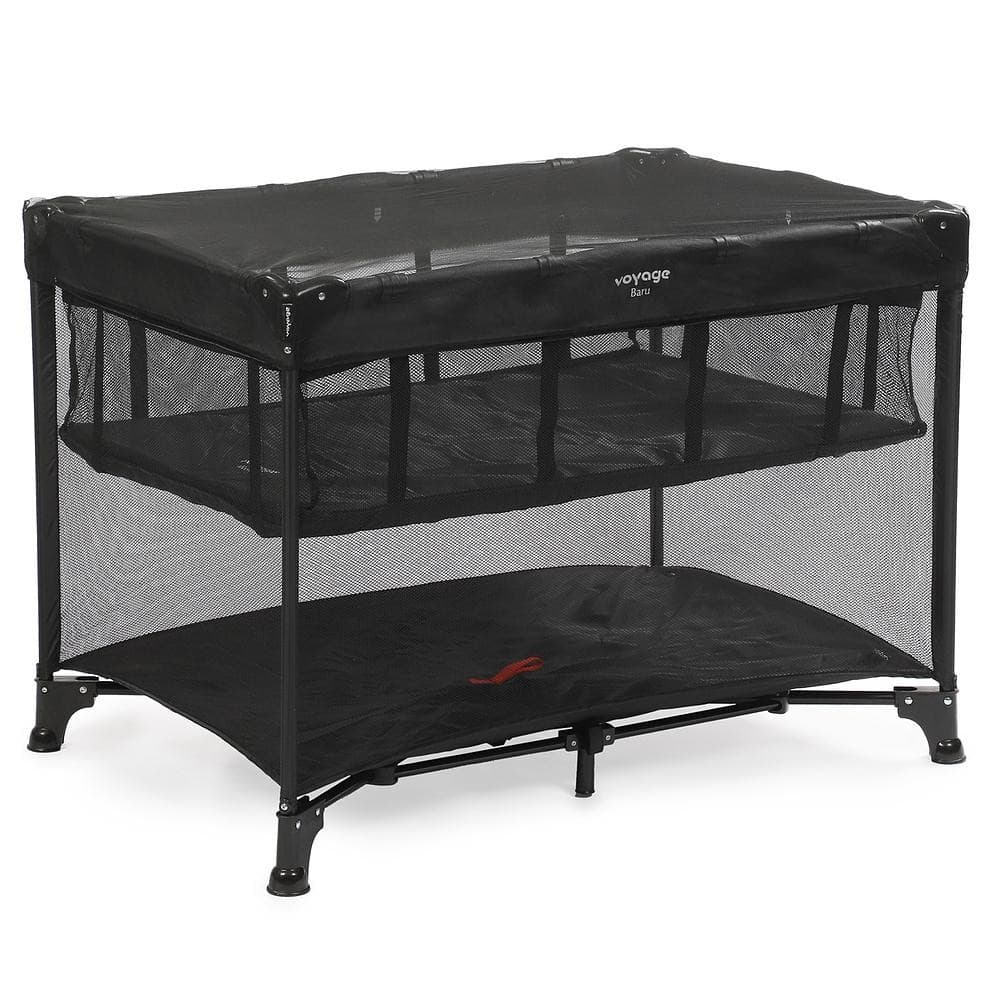 Berço Portátil Voyage Baru 0-18kg Com Mosquiteiro Preto 2 alturas