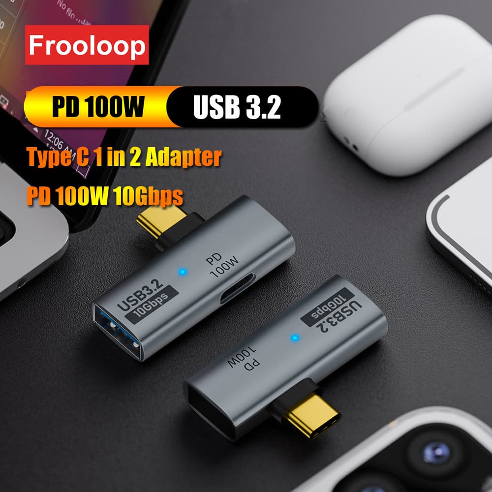 Adaptador Tipo C Para USB A OTG 2 Em 1 PD100W 3.2 10Gbps-Um Conversor