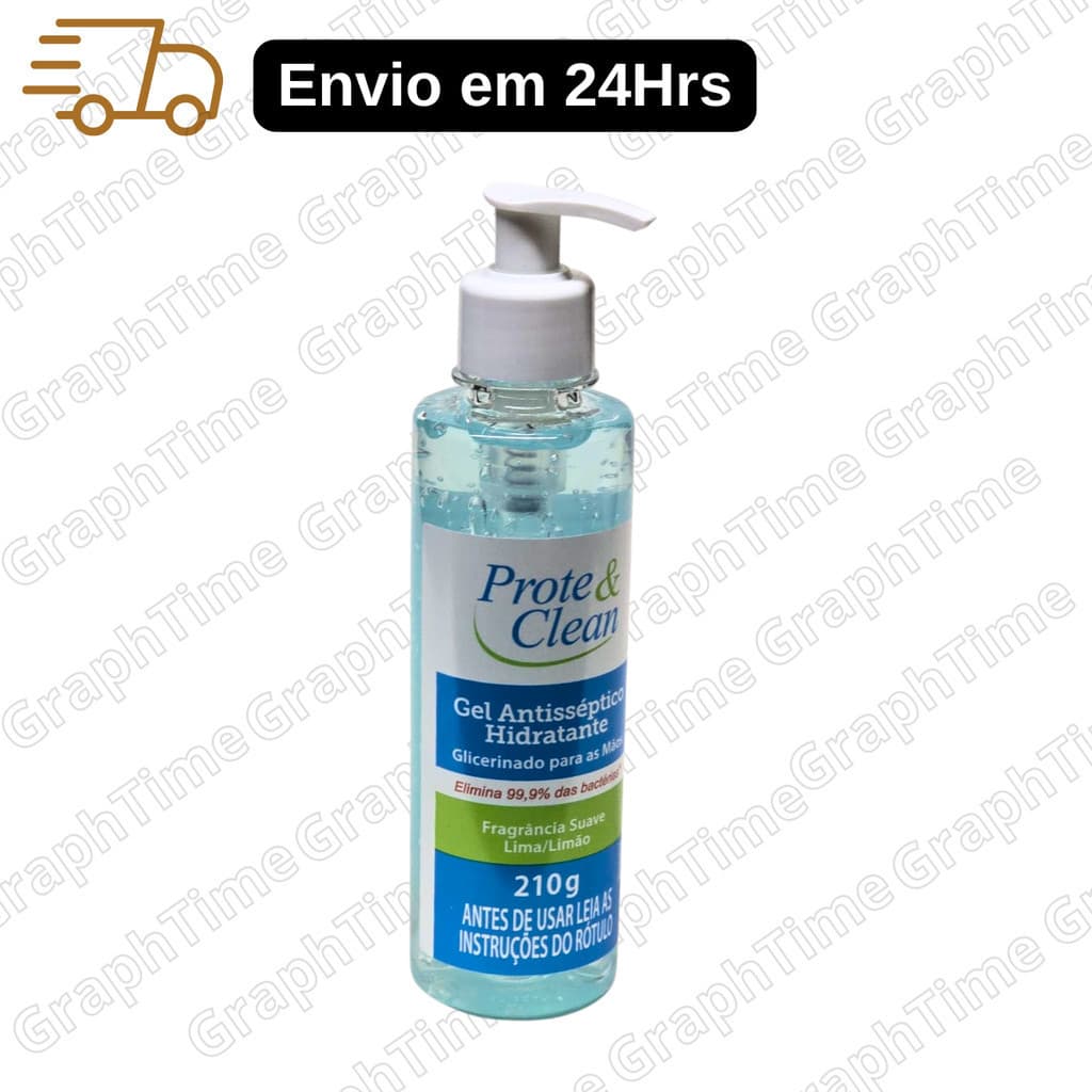 Álcool Gel 70% Higienizador Antisséptico com fragrância suave de Limão 210 Gramas Prote Clean