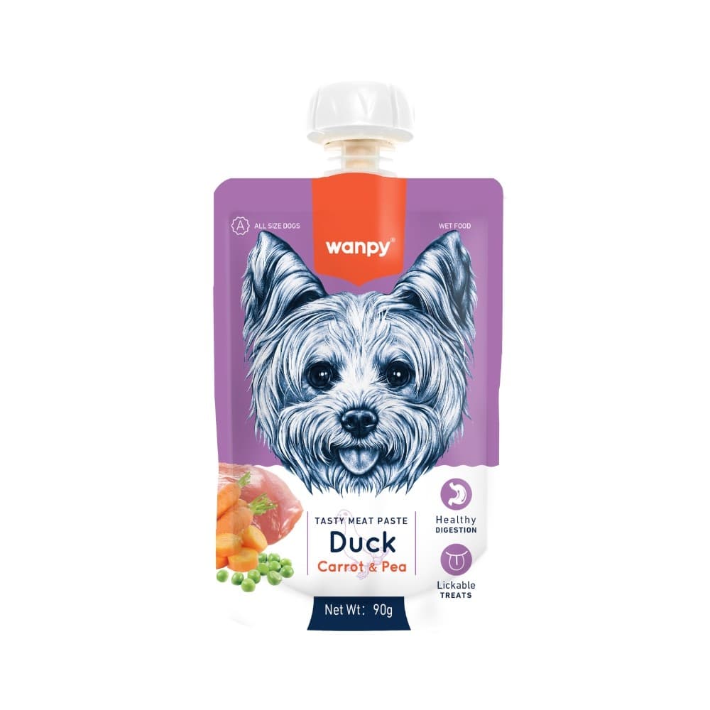 Creamy Sachê de Pato, Cenoura e Ervilha para Cães 90gr - Wanpy