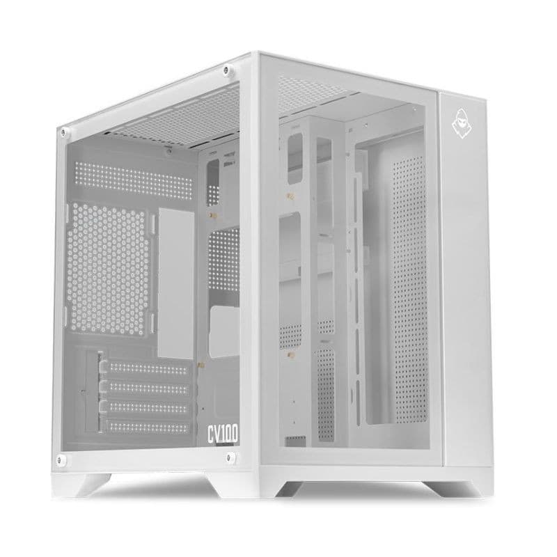 Gabinete Gamer Mancer CV100 Mid-Tower Lateral De Vidro Branco- MCR-CV100-WH