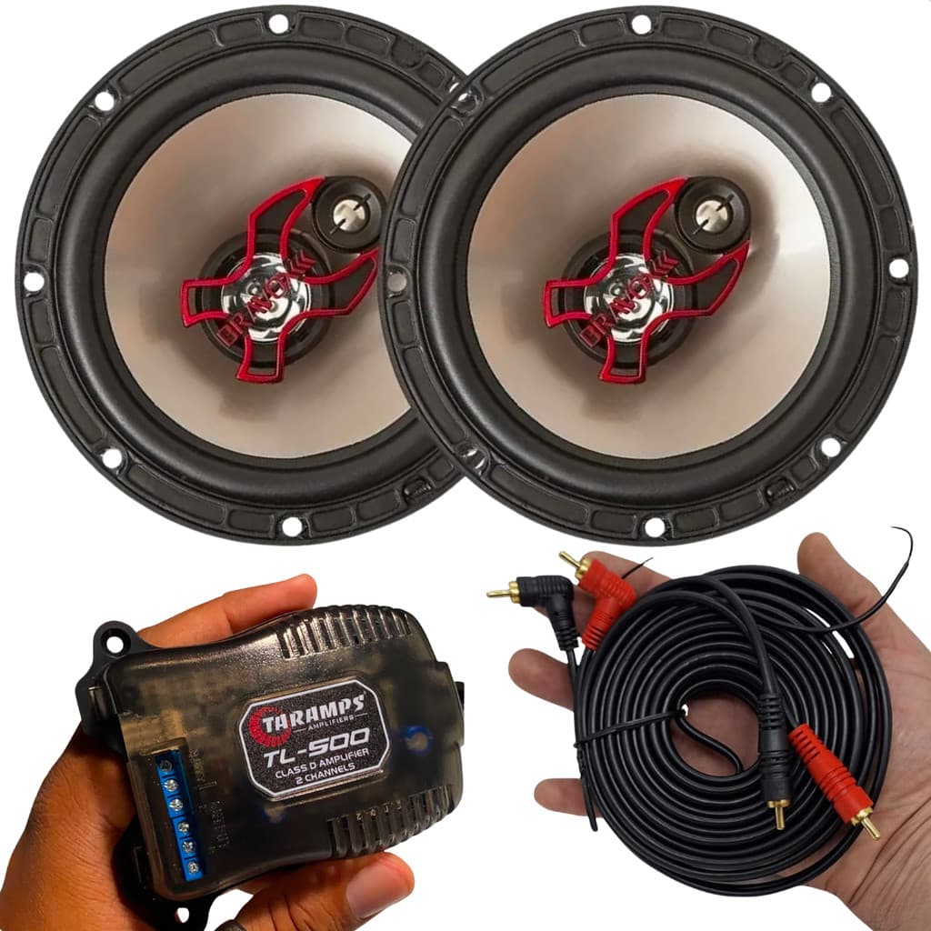 Kit Som Automotivo Alto Falante Bravox 6 + Modulo Taramps + Cabo Rca 5 Metros