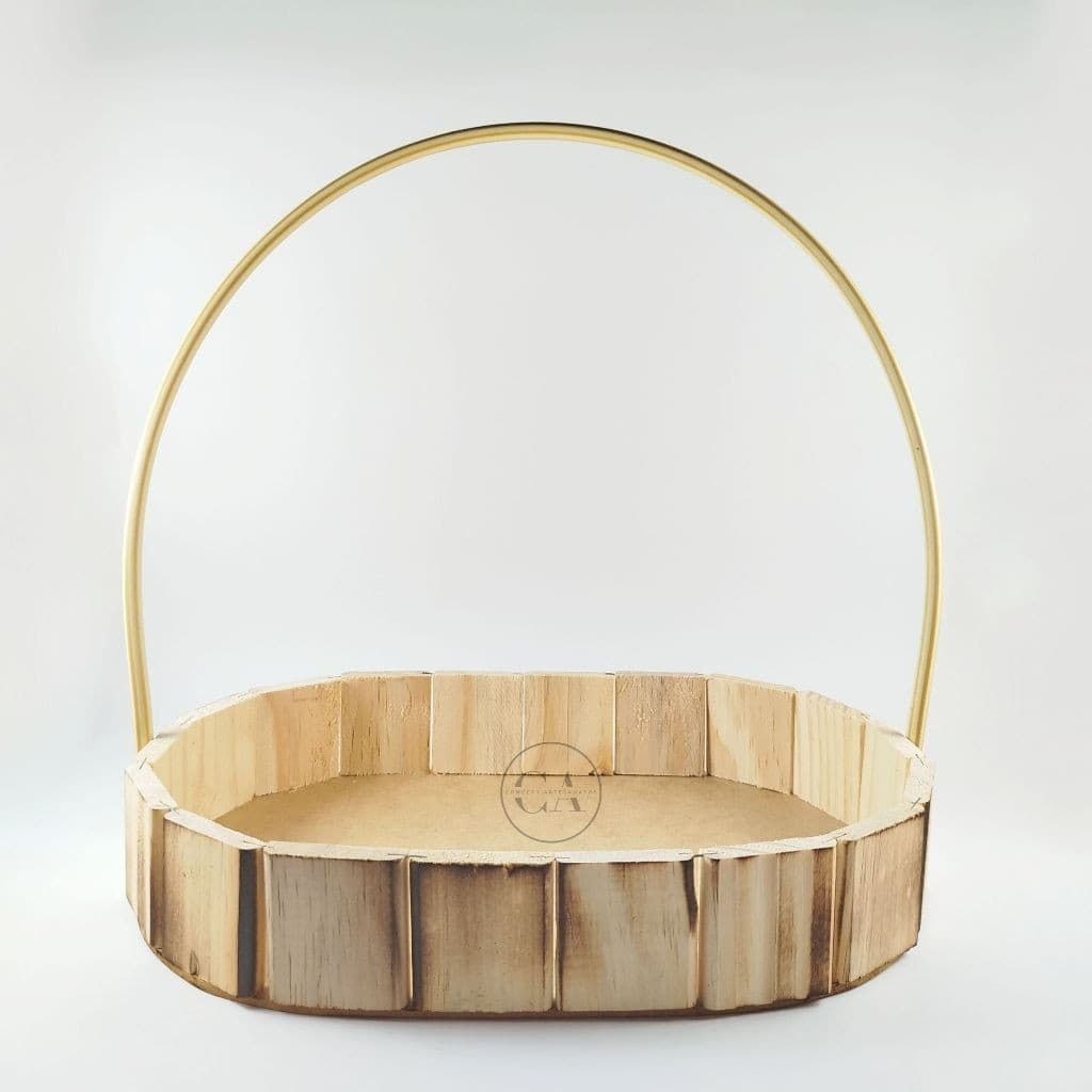 Cesta Presente Oval Madeira Pinus 30cm Base Cesta Namorado Kit Cosmetico Cachepot Arranjo