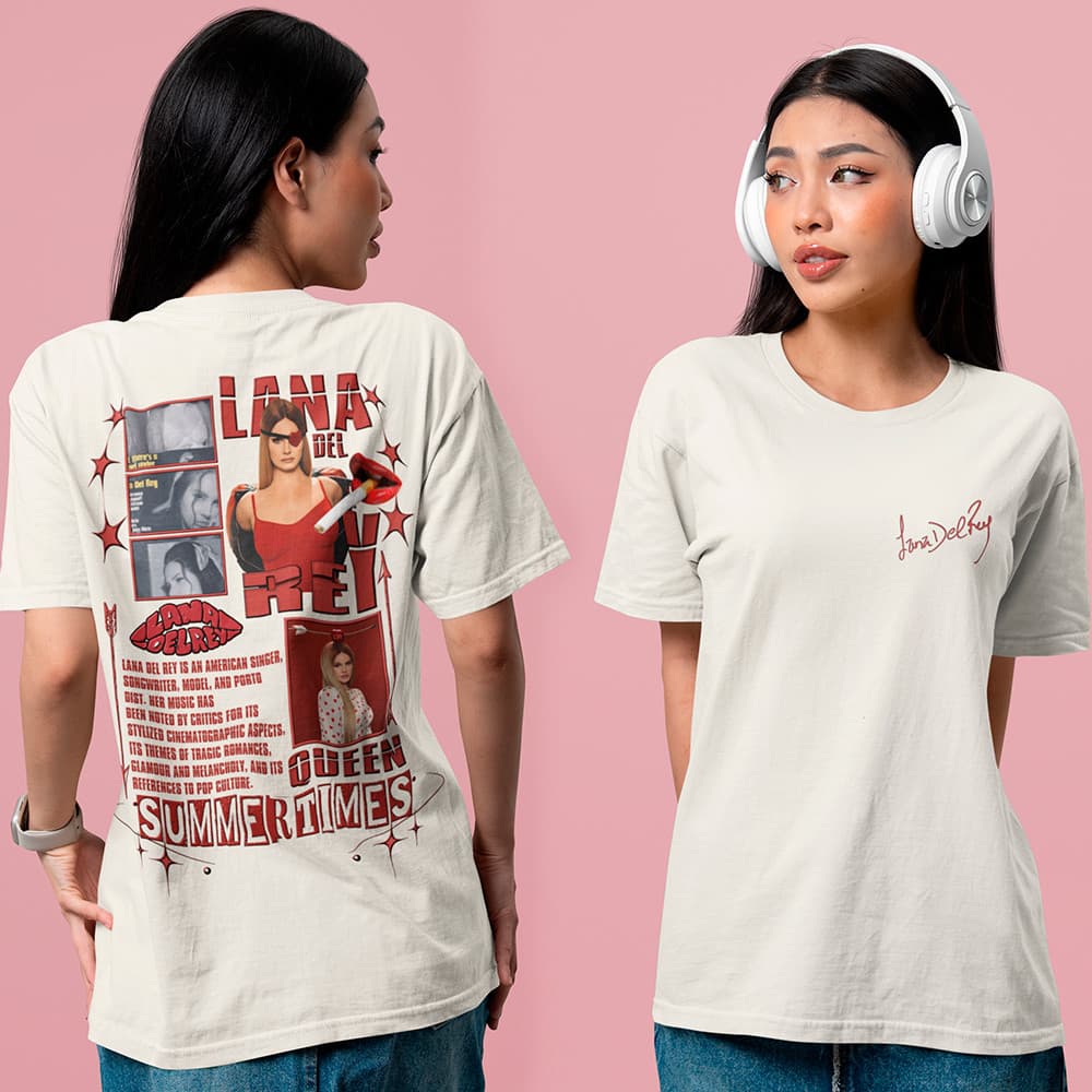 Camiseta Lana Del Rey Queen Summertimes Rainha Do Pop Camisa Feminina Cantora Blusa Algodão Premium
