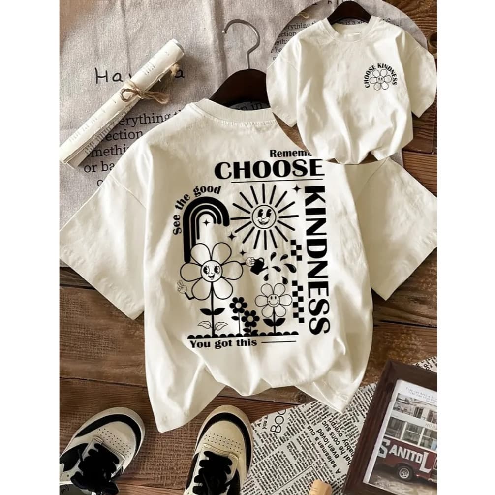Camiseta Feminina Blusa Estampada Escolha Bondade, Leve Dia a Dia, Treino Academia 100% Algodão