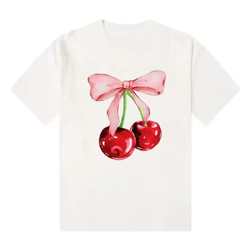 Camisa Camiseta Cereja Cherry Tshirt Moda Feminina
