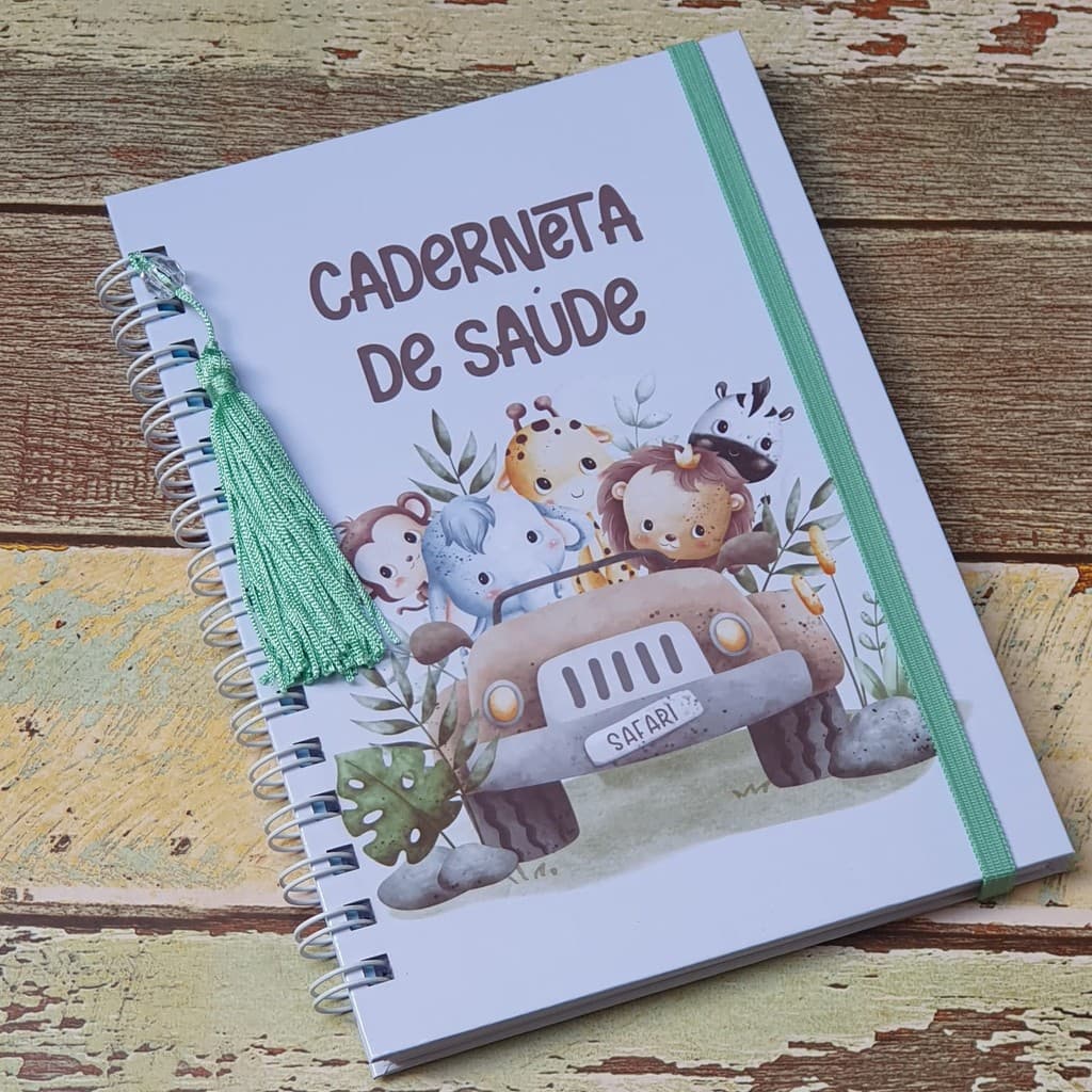 Caderneta De Vacinação Safari Menino Personalizada Vacina Saúde Capa Dura Atualizada 2024 7 Edição