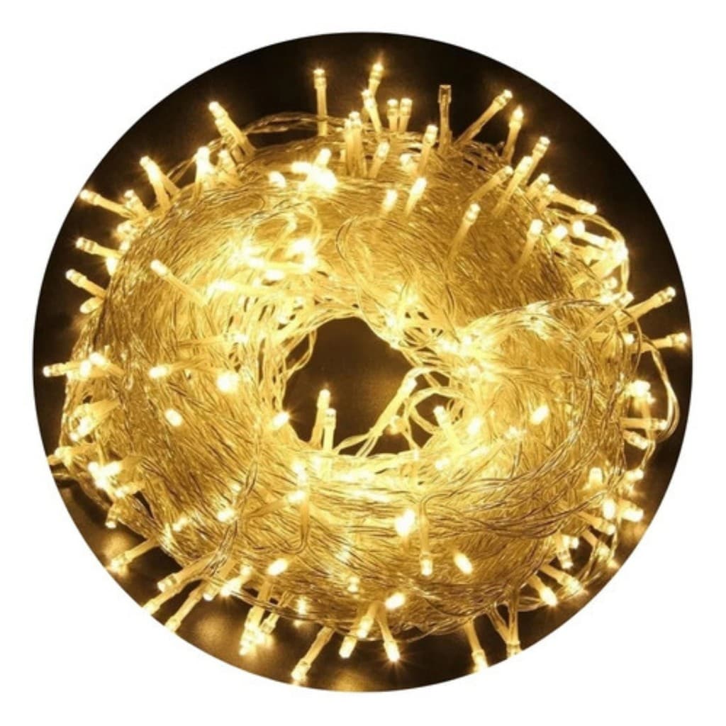 Pisca Pisca Natal 30m Branco Quente 300 Leds 8 Modos Luvinco