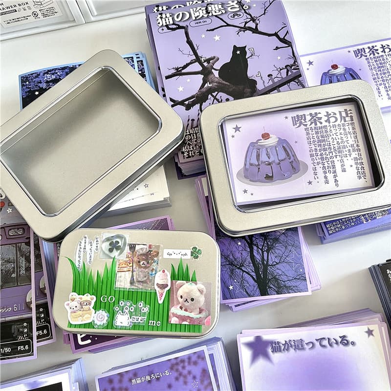 Caixa De Estanho Ins Silver Tin Box Com Flip Case De Ferro DIY Mini Storage