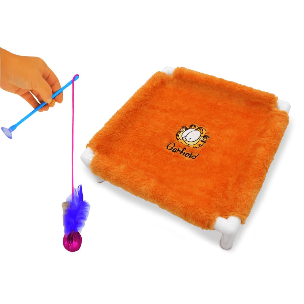KIT Cama de Gato Suspensa Garfield Buddy Toys e Brinquedinho