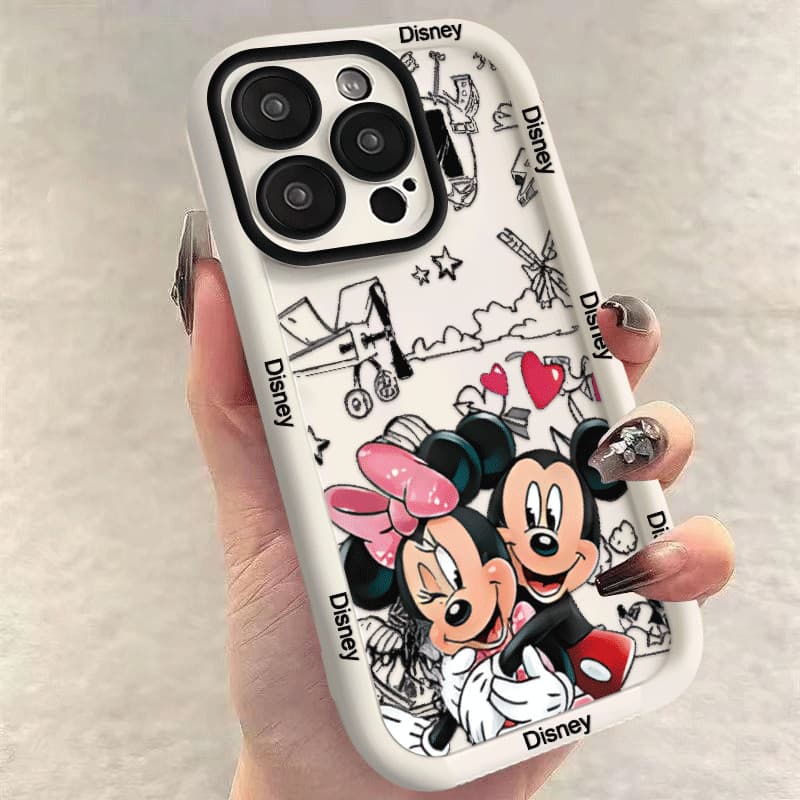 Capinha Capa de Silicone Padrão Mickey Mouse Anti queda e Macia para Motorola Moto E13 G04 G14 G22 G34 G53 G54 G84