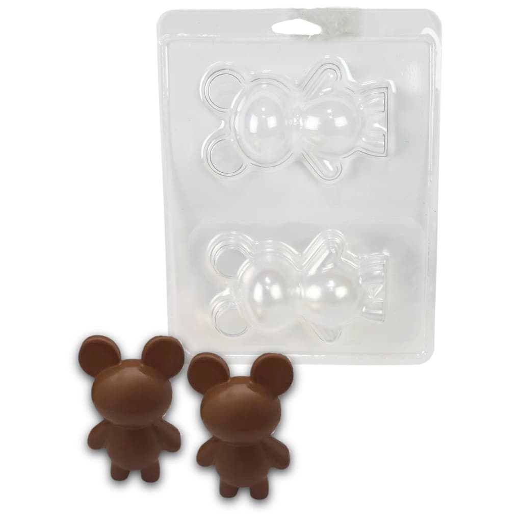 Forma com Silicone 3 partes para Chocolate Urso Médio 150 g - Forma para chocolate - Forma ovo de Páscoa Ursinho Molde