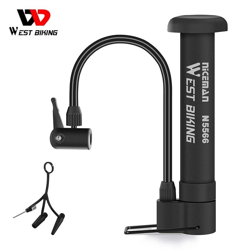 Bomba De Bicicleta De Alta Pressão WEST BIKING 80Psi Com Suporte Portátil Mini Inflador De Pneus De Mountain Bike