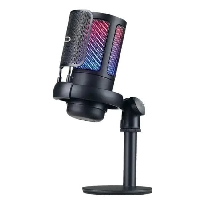 Microfone Condensador Rgb Alta Sensibilidade Usb Gamer Strea
